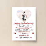 PERSONALISED 1st Anniversary Gift For Husband Wife A4 Print