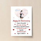 PERSONALISED 1st Anniversary Gift For Husband Wife A4 Print