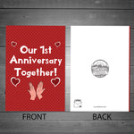 Our First 1st Anniversary Card For Him Her Boyfriend Girlfriend