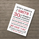 Couple 30th Wedding Anniversary Gift Personalised Print