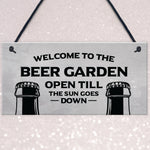 Beer Garden Sign Funny Home Bar Man Cave Garden Plaque Beer