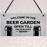 Beer Garden Sign Funny Home Bar Man Cave Garden Plaque Beer