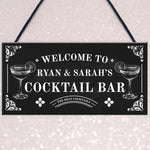 Personalised Cocktail Bar Sign Shabby Chic Bar Pub Plaque
