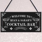Personalised Cocktail Bar Sign Shabby Chic Bar Pub Plaque