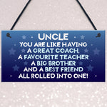 Novelty UNCLE Gift Christmas Present Idea For Uncle Hanging Sign