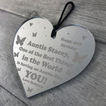 Auntie Gift For Birthday Personalised Engraved Heart Thank You