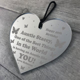 Auntie Gift For Birthday Personalised Engraved Heart Thank You