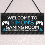 Funny Gaming Room Sign Personalised Boys Bedroom Man Cave