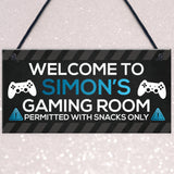 Funny Gaming Room Sign Personalised Boys Bedroom Man Cave