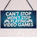 Gaming Sign Retro Hanging Plaque For Boys Bedroom Man Cave Sign