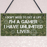 Gaming Bedroom Sign Funny Gamer Gift Novelty Bedroom Sign Gift