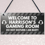 PERSONALISED Grey Gaming Gamer Sign ANY NAME Christmas