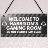 PERSONALISED Grey Gaming Gamer Sign ANY NAME Christmas