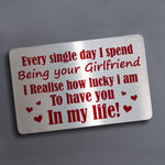 Special Gift For Boyfriend Valentines Day Anniversary Metal Card
