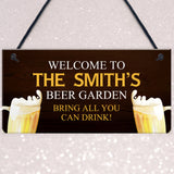 Funny Beer Garden Sign Personalised For Man Cave Bar Pub Alcohol