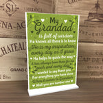Thank You Christmas Birthday Gifts For Grandad Standing Sign