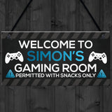 Funny Gaming Room Sign Personalised Boys Bedroom Man Cave