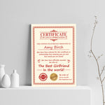 Valentines Gift For Girlfriend Print Personalised Anniversary