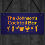 Neon Effect Cocktail Bar Personalised Home Bar Man Cave Pub