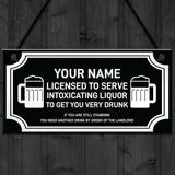 Novelty Bar Sign Licensed Home Bar Man Cave Pub Sign Gift