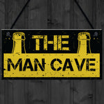 Rustic THE MAN CAVE Sign Garage Shed Plaque Funny Gift For Him
