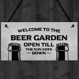 Beer Garden Sign Funny Home Bar Man Cave Garden Plaque Beer