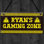 Gaming Zone Shabby Chic Sign Gamer Gift For Men Boys Bedroom