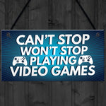 Gaming Sign Retro Hanging Plaque For Boys Bedroom Man Cave Sign