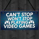 Gaming Sign Retro Hanging Plaque For Boys Bedroom Man Cave Sign