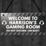 PERSONALISED Grey Gaming Gamer Sign ANY NAME Christmas