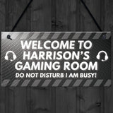 PERSONALISED Grey Gaming Gamer Sign ANY NAME Christmas