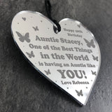 Auntie Gift For Birthday Personalised Engraved Heart Thank You