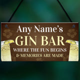 Funny Best Friend Gift Personalised Gin Sign For Bar Kitchen