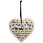 Funny Brother Birthday Gifts Brother Birthday Card Wooden Heart