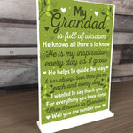 Thank You Christmas Birthday Gifts For Grandad Standing Sign