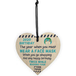 Funny Post Lockdown Birthday Gift Novelty Wooden Heart Gift