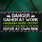 Funny Gaming Warning Sign Novelty Gaming Gifts For Boys Gamer