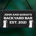 Personalised Backyard Bar Sign Garden Man Cave Shed Sign