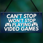 Gaming Sign Retro Hanging Plaque For Boys Bedroom Man Cave Sign