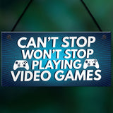 Gaming Sign Retro Hanging Plaque For Boys Bedroom Man Cave Sign