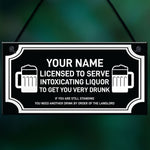 Novelty Bar Sign Licensed Home Bar Man Cave Pub Sign Gift