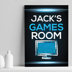 Personalised Games Room Poster Boys Bedroom Man Cave Sign
