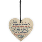 Brother Gift From Sister Handmade Wood Heart Birthday Thank You
