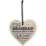 Birthday Christmas Gift For Grandad Handmade Wooden Heart Sign