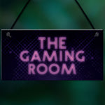 GAMING ROOM Sign Neon Effect Hanging Games Room Man Cave