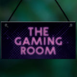 GAMING ROOM Sign Neon Effect Hanging Games Room Man Cave