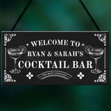 Personalised Cocktail Bar Sign Shabby Chic Bar Pub Plaque