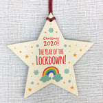 2020 Lockdown Wooden Christmas Bauble Decoration Family Xmas