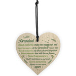 Grandad Grandfather Memorial Plaques Wooden Heart Sign Ornament