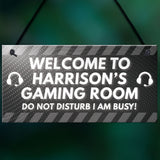PERSONALISED Grey Gaming Gamer Sign ANY NAME Christmas